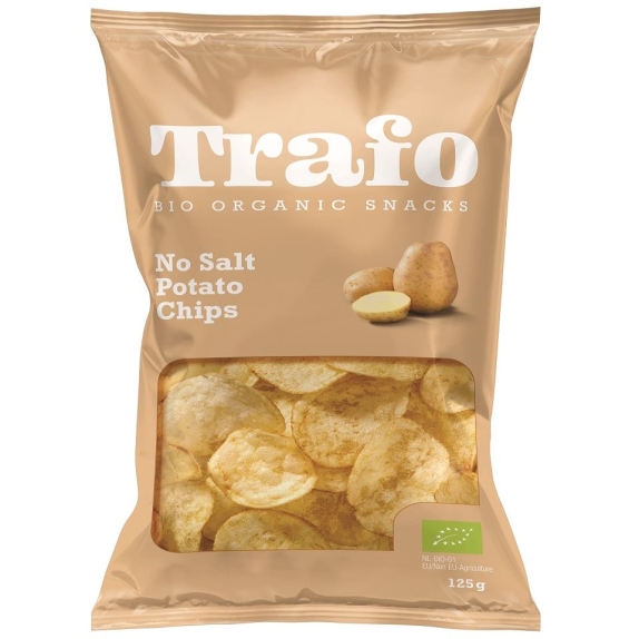 Chipsy ziemniaczane naturalne bez dodatku soli 125g Trafo cena €2,15