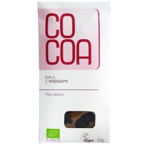 Cocoa tabliczka biała z wiśniami 50 g BIO 