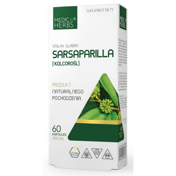 Medica Herbs sarsaparilla/smilax wyciąg 450 mg 60 kapsułek cena 4,02$