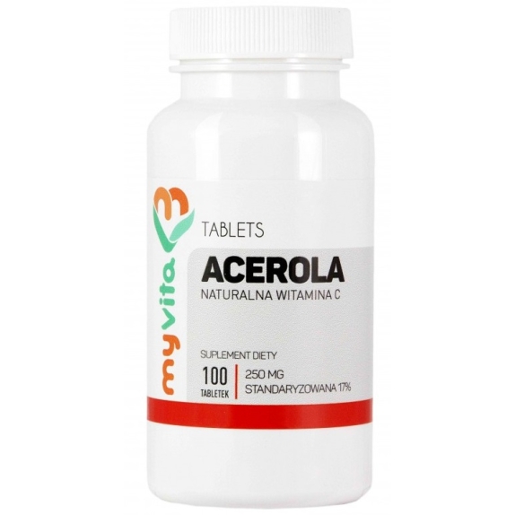 MyVita Acerola 250 mg 100 tabletek cena 7,07$