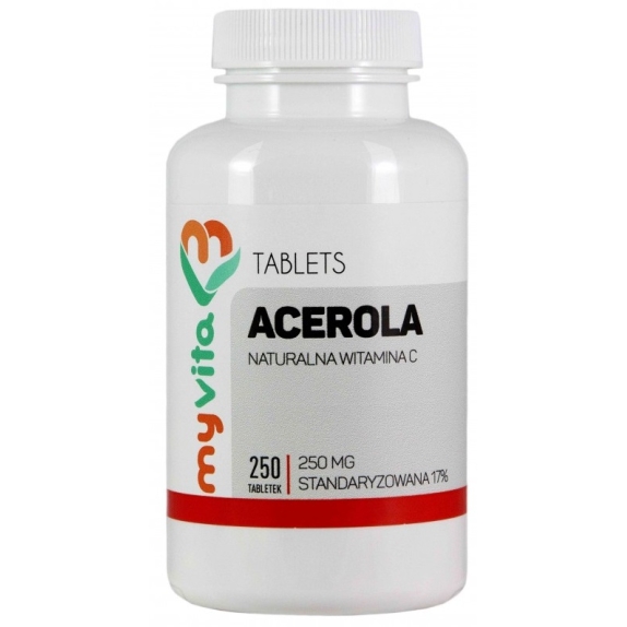 MyVita Acerola 250 mg 250 tabletek cena 12,58$