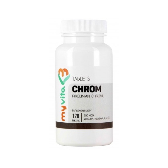 MyVita Chrom (pikolinian chromu) 200 mcg 120 tabletek cena 5,89$