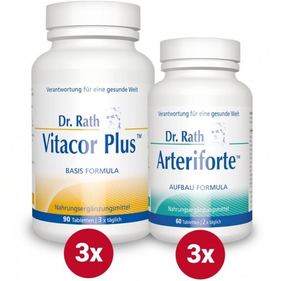 Dr Rath Połączona synergia 3x Arteriforte+3x Vitacor Plus cena 329,42$
