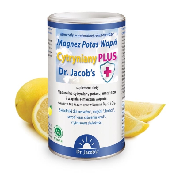 Dr Jacobs Magnez Potas Wapń Cytryniany PLUS (pH balans) proszek 300 g cena 19,37$