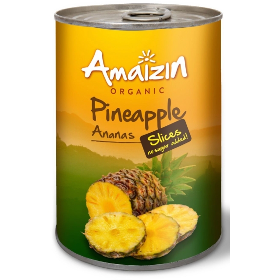 Ananas plastry w soku własnym w puszce 400 g BIO Amaizin cena 20,19zł