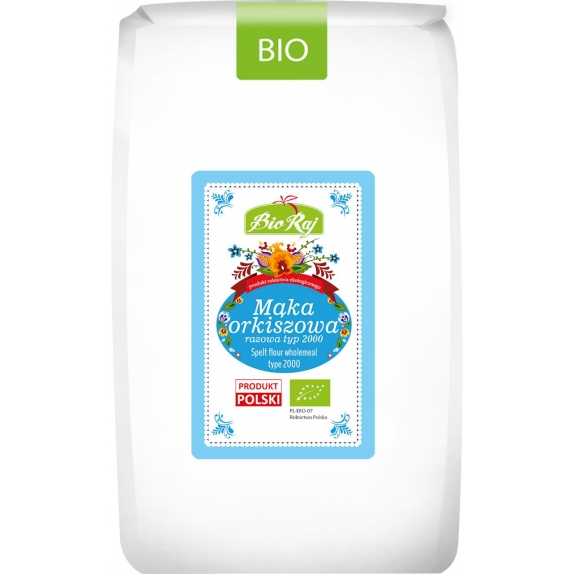 Mąka orkiszowa razowa typ 2000 1 kg BIO Bio Raj cena 12,76zł