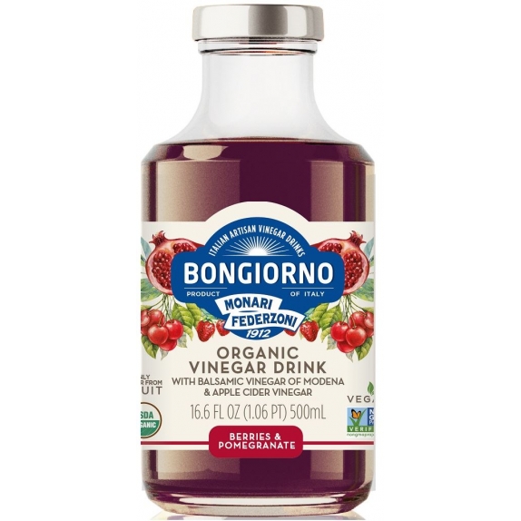 Napój o smaku owoców jagodowych i granatu z octem balsamicznym z Modeny 500 ml BIO Bongiorno cena €2,39
