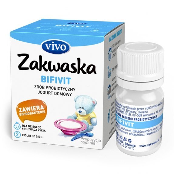 Żywe kultury bakterii do jogurtu Bifivit 1 g (2 fiolki) Vivo cena €3,61