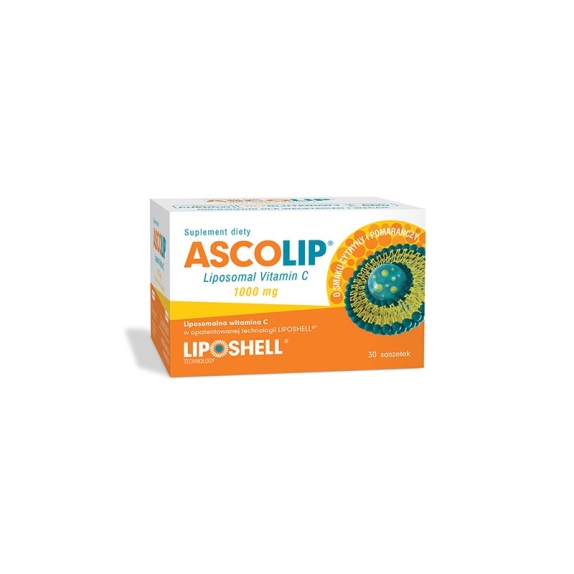 Ascolip Vitamin C - liposomalna witamina C smak cytryny i pomarańczy 30saszetek cena €20,36