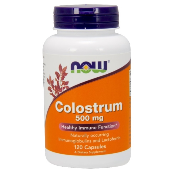 Colostrum 500 mg 120 kapsułek Now Foods cena 23,49$