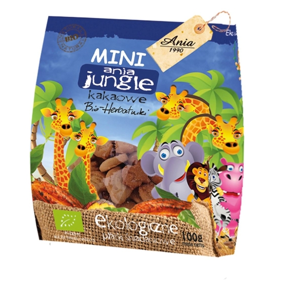 Ciastka mini jungle kakaowe 100 g BIO Ania cena €1,02