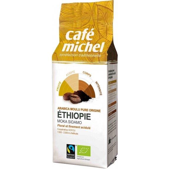 Kawa mielona Arabica 100 % Moka Sidamo Etiopia Fair Trade BIO 250 g Cafe Michel cena 30,45zł