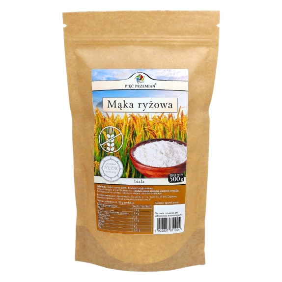 Mąka ryżowa biała bezglutenowa 500 g Pięć Przemian cena €1,67
