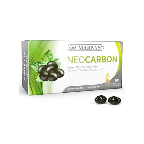 Neocarbon węgiel aktywowany układ pokarmowy 60 kapsułek MARNYS  cena 38,00zł