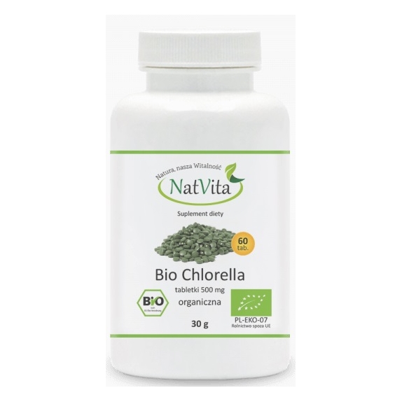 Chlorella (algi) 500 mg 140 tabletek BIO Natvita cena €5,62