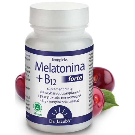 Dr jacobs Melatonina + B12 forte 90 tabletek cena 16,74$