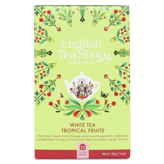 Herbata biała tropical fruits 20 saszetek x 2 g (40 g) BIO English tea cena 15,09zł