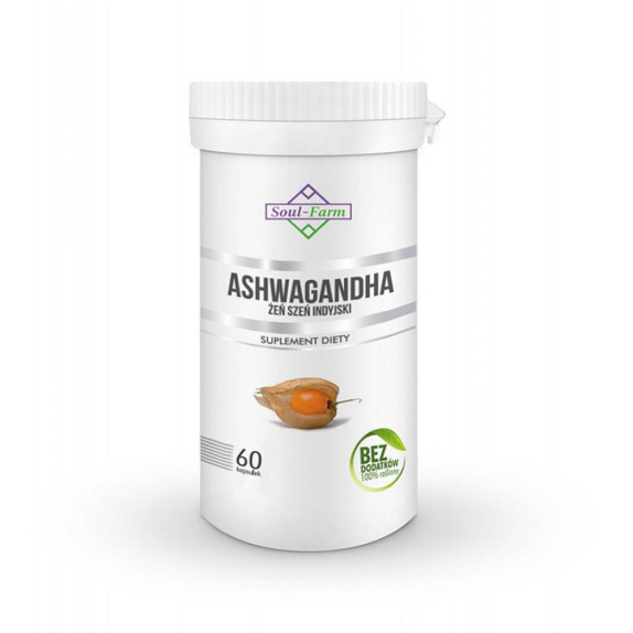 Soul Farm Ashwagandha ekstrakt 500 mg 60 kapsułek  cena 8,37$