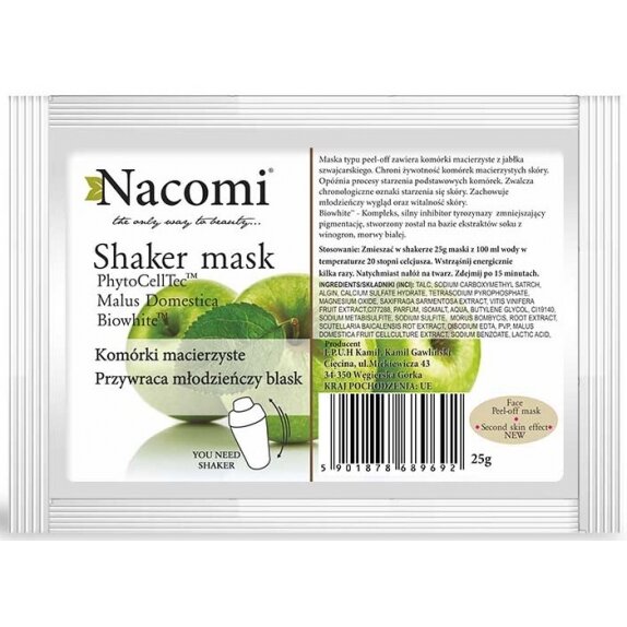 Nacomi shaker maska algowa komórki macierzyste 25 g cena 16,35zł