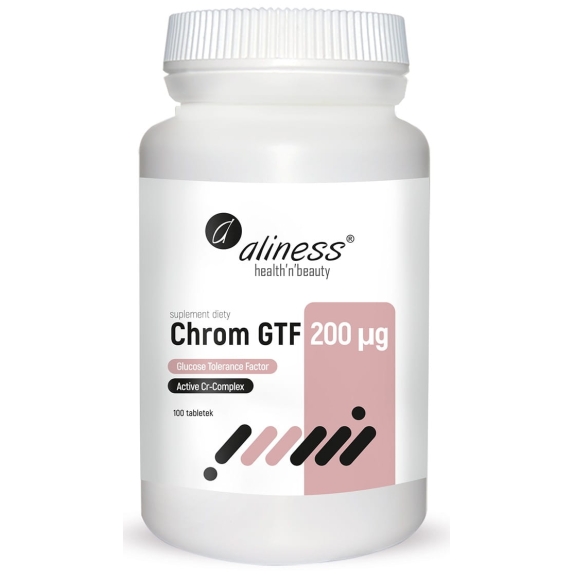 Aliness Chrom GTF Active Cr-Complex 200 µg 100 tabletek cena 7,53$