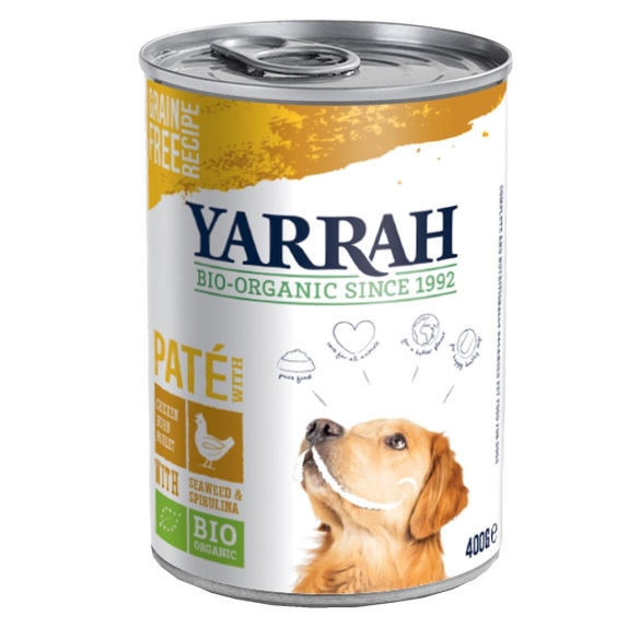 Pasztet dla psa z kurczaka z algami morskimi BIO 400 g Yarrah cena 3,53$