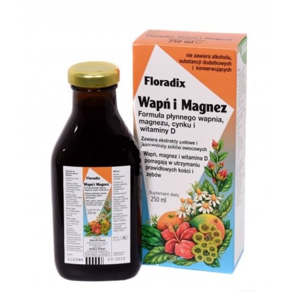 Floradix Wapń i Magnez 250 ml cena 12,15$