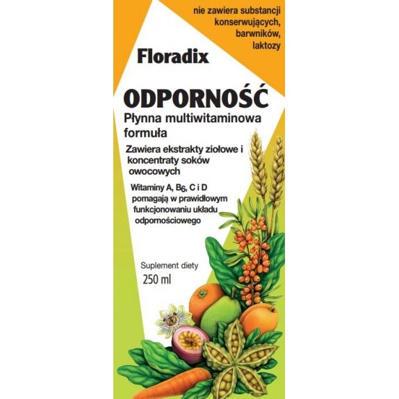 Floradix Odporność 250 ml cena 13,85$