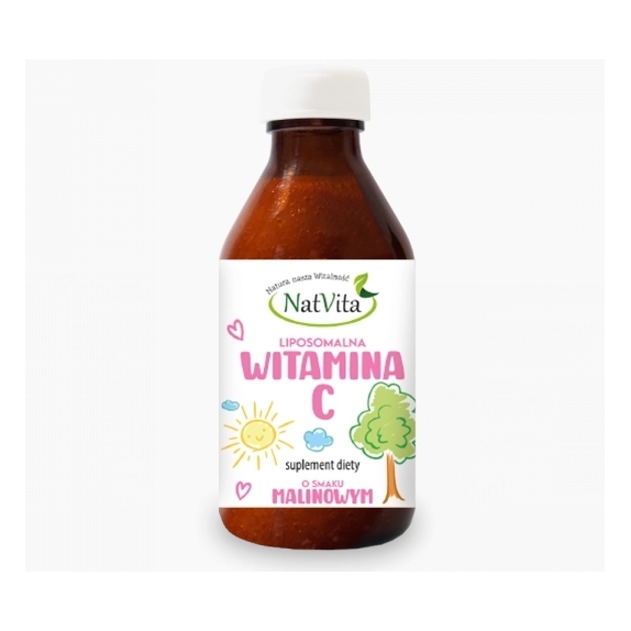 Natvita witamina C liposomalna smak malinowy płyn 150 ml  cena 15,93$