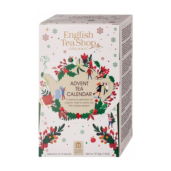 Kalendarz adwentowy z herbatkami Biały BIO 25 saszetek English Tea Shop cena 6,82$