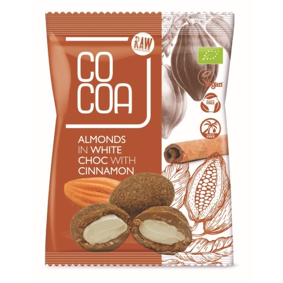 Migdały w białej polewie z cynamonem BIO 70 g Cocoa cena 3,62$