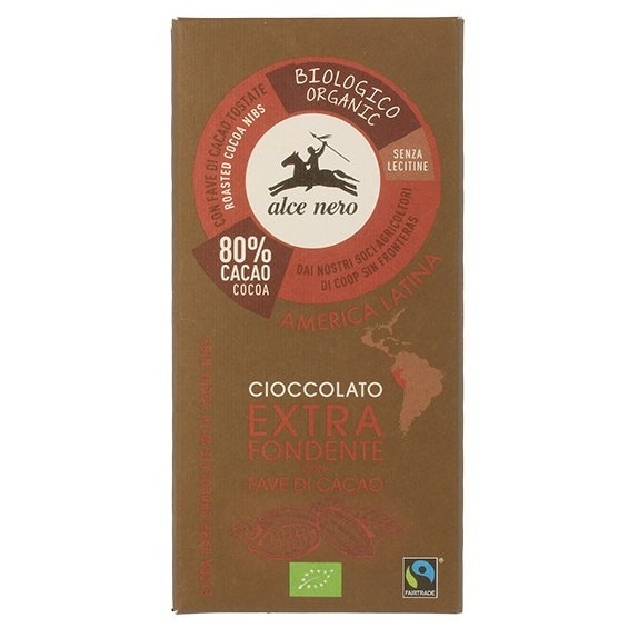 Czekolada gorzka z kawałkami kakao 100 g BIO Alce Nero cena 4,94$
