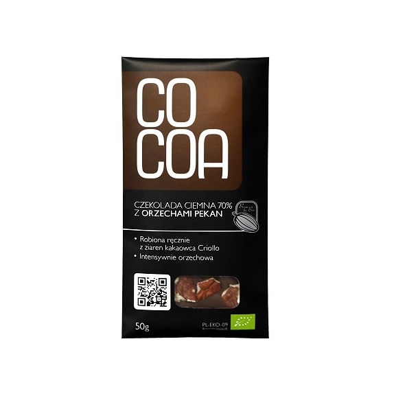 Cocoa czekolada z orzechami pekan 70% 50g BIO cena 3,13$