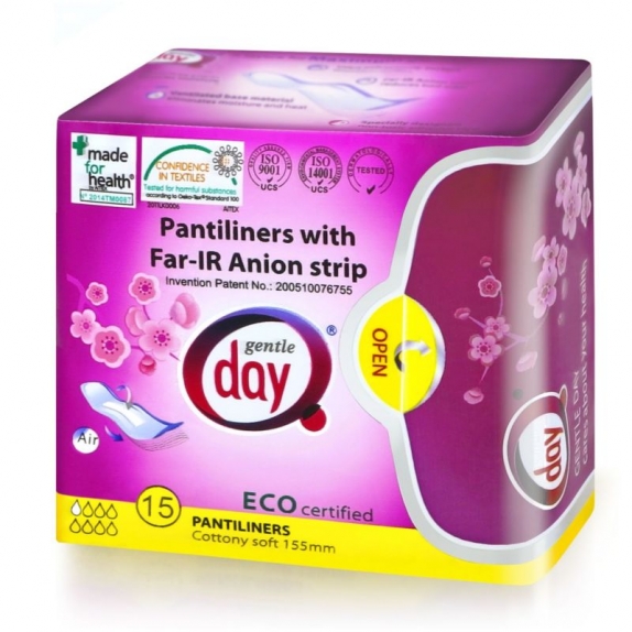 GentleDay wkładki higieniczne z paskiem anionowym opakowanie podróżne 15 sztuk  cena €2,10
