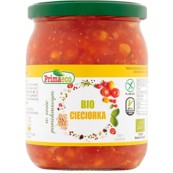 Cieciorka w sosie pomidorowym 440g BIO Primaeco cena 12,59zł