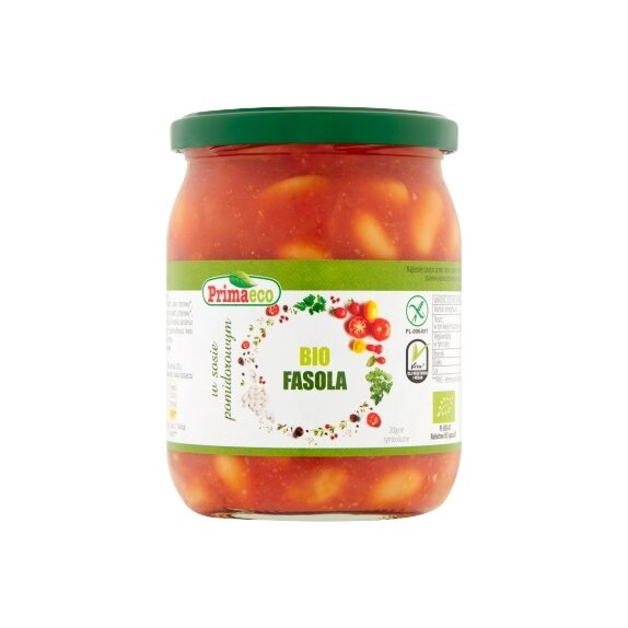 Fasola w sosie pomidorowym 440 g BIO Primaeco cena 3,50$