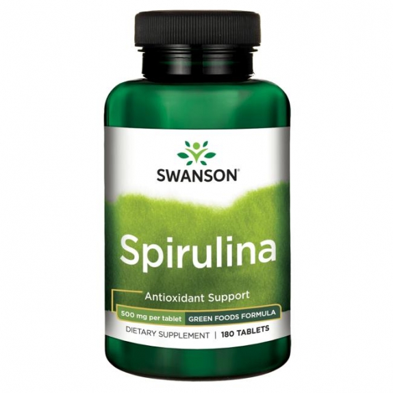 Swanson Spirulina 500 mg 180 tabletek  cena 12,93$