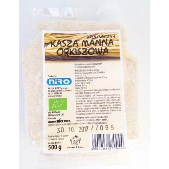 Kasza manna orkiszowa 500 g Niro cena 2,22$
