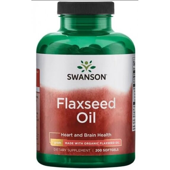 Swanson Flaxseed Oil ( olej z siemienia lnianego) Omega 3-6-9 1000 mg 200 kapsułek cena 24,00$