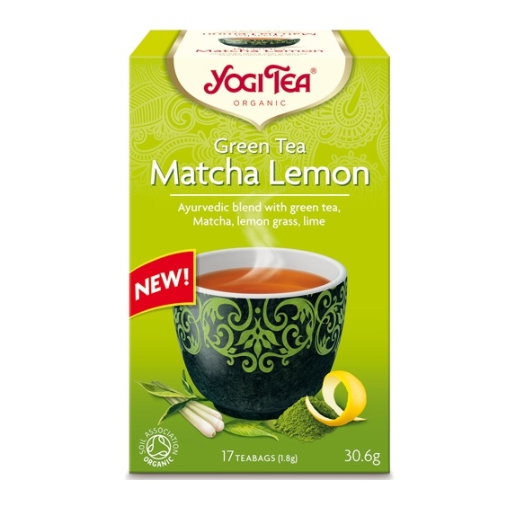 Herbata zielona matcha cytrynowa 17 saszetek BIO Yogi Tea cena 13,50zł