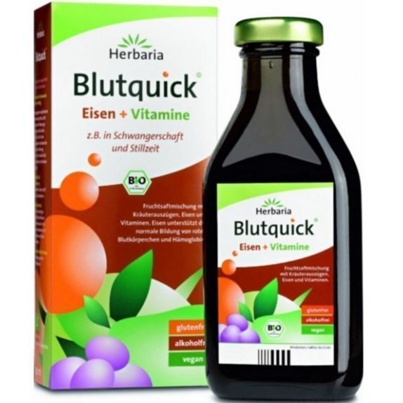 Eliksir ziołowy Blutquick żelazo+witaminy 500 ml Herbaria  cena €18,57