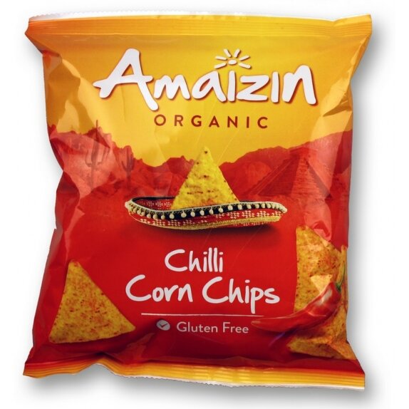 Chipsy kukurydziane chili bezglutenowe 75 g BIO Amaizin cena €1,42