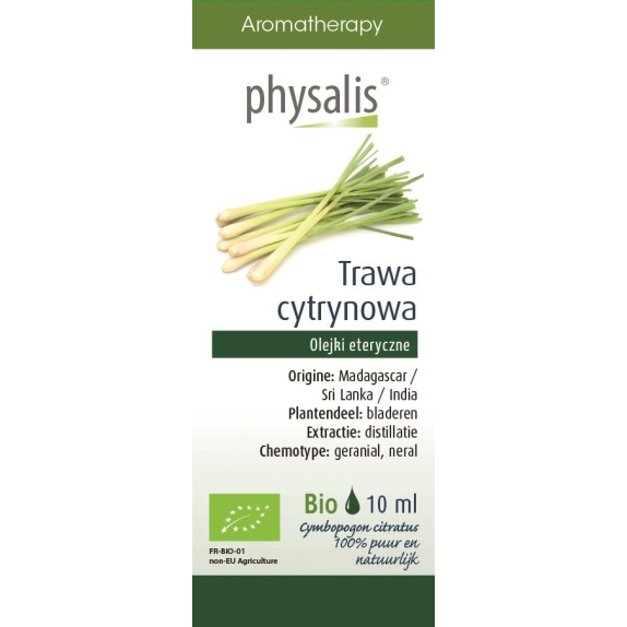 Physalis Olejek eteryczny Lemongrass  (Trawa cytrynowa) BIO 10 ml  cena 21,79zł