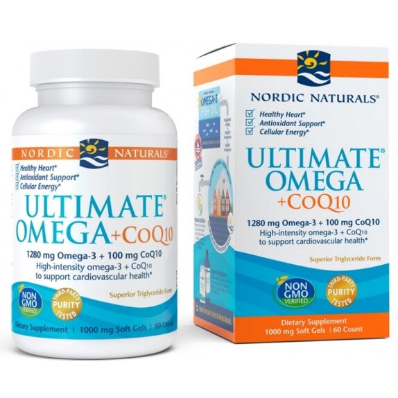 Nordic Naturals Ultimate Omega + CoQ10, 120 kapsułek PROMOCJA! cena €61,14