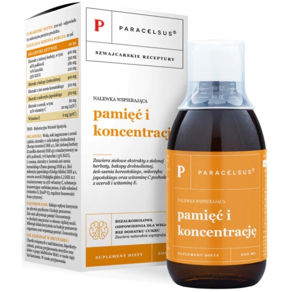 Aura Herbals paracelsus pamięć i koncentracja nalewka 200 ml cena 28,30zł