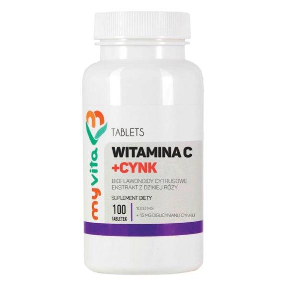 MyVita witamina C 1000 mg + cynk 100 tabletek cena 33,99zł