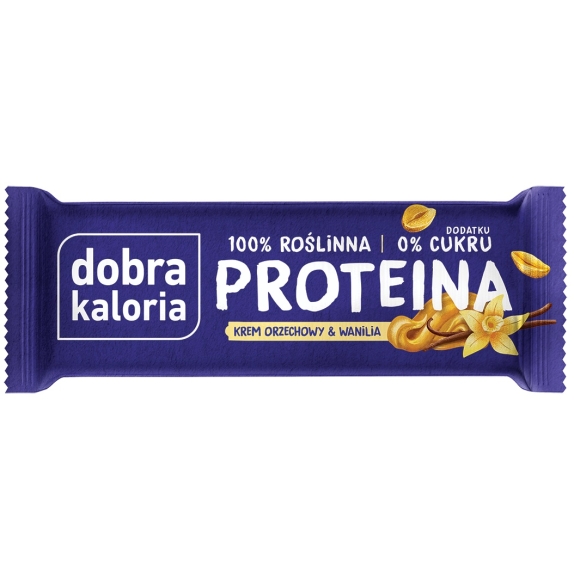 Baton proteinowy krem orzechowy i wanilia bez dodoatku cukrów 45 g Dobra Kaloria cena 1,15$