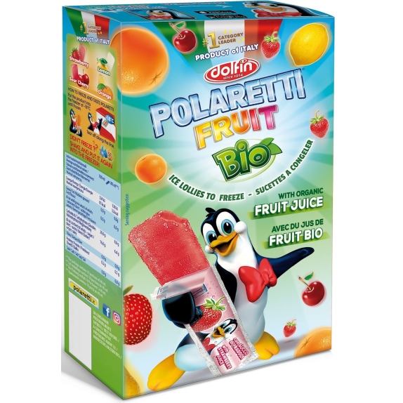 Lody wodne do zamrożenia BIO 10 sztuk po 40 ml Polaretti Fruit (Dolfin) cena 9,00zł