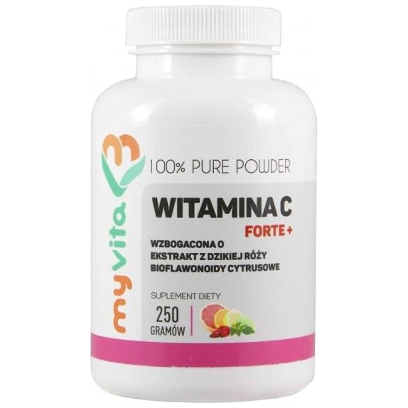 MyVita Witamina C Forte PLUS (bioflawonoidy cytrusowe, dzika róża) proszek 250 g cena 26,95zł