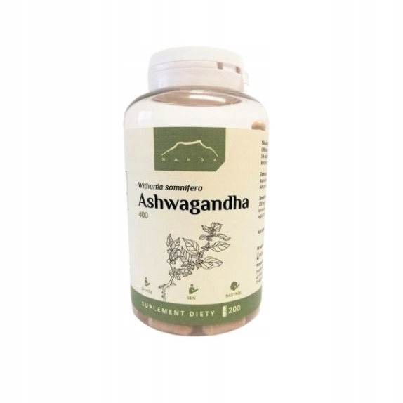 Ashwagandha 400mg 200kapsułek Nanga cena 74,90zł