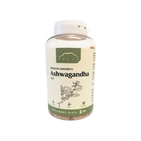 Nanga Ashwagandha 400 mg 200 kapsułek  cena 74,90zł